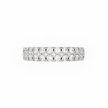 The Eva lab-grown diamond pave band in 18K white gold, top view