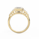 The Valencia 18K Yellow Gold: Emerald-Cut Tapered baguette Lab-Grown Diamond Art Deco Ring