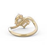 The Nova: 18K Yellow Gold Pear & Emerald-Cut Lab-Grown Diamond Toi et Moi Ring