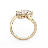 The Nova: 18K Yellow Gold Pear & Emerald-Cut Lab-Grown Diamond Toi et Moi Ring