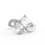 The Nova: 18K Yellow Gold Pear & Emerald-Cut Lab-Grown Diamond Toi et Moi Ring