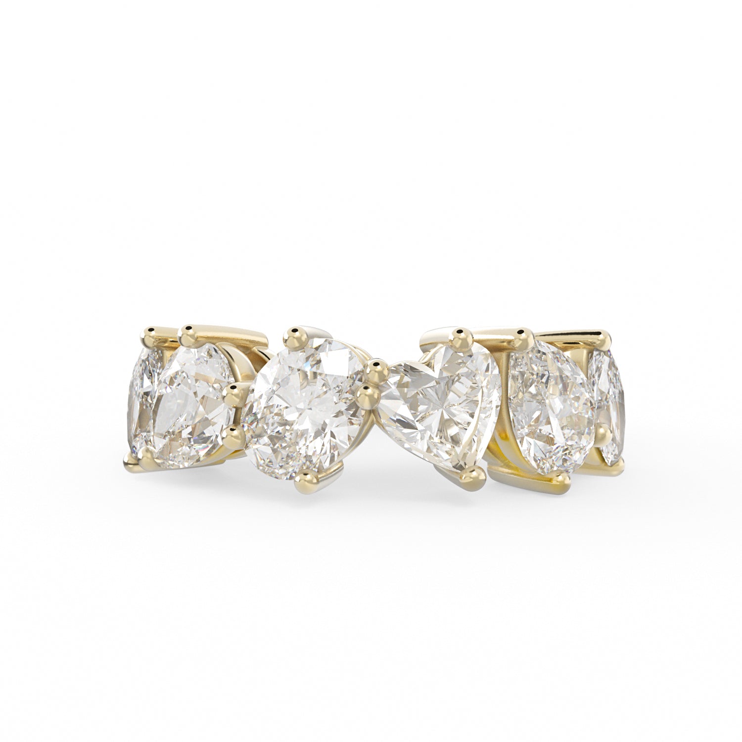 The Orion multi-stone lab-grown diamond band in 18K yellow gold, top view