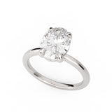 The Georgina 18K White Gold: Oval-Cut Lab-Grown Diamond Solitaire Ring