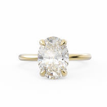 The Georgina oval-cut lab-grown diamond solitaire ring in 18K yellow gold, top view