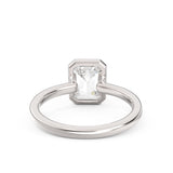 The Bea 18K White Gold: Emerald-Cut Lab-Grown Diamond Bezel Ring
