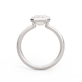 The Bea 18K White Gold: Emerald-Cut Lab-Grown Diamond Bezel Ring