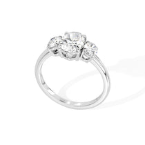 The Aurelia three-stone trilogy lab-grown diamond ring in 18K white gold, side view