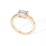 Celina Emerald Cut Diamond Ring – Lab-Grown | 18K Yellow Gold