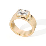 The Roma Radiant Signet Diamond Ring – Lab-Grown | 18K Yellow Gold