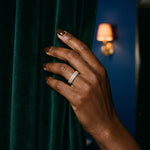 The Eva ring worn on the hand, lifestyle photo