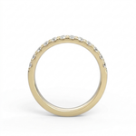 The Eva lab-grown diamond pave band in 18K yellow gold, front view