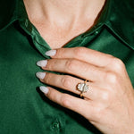 The Georgina ring worn on the hand, lifestyle photo