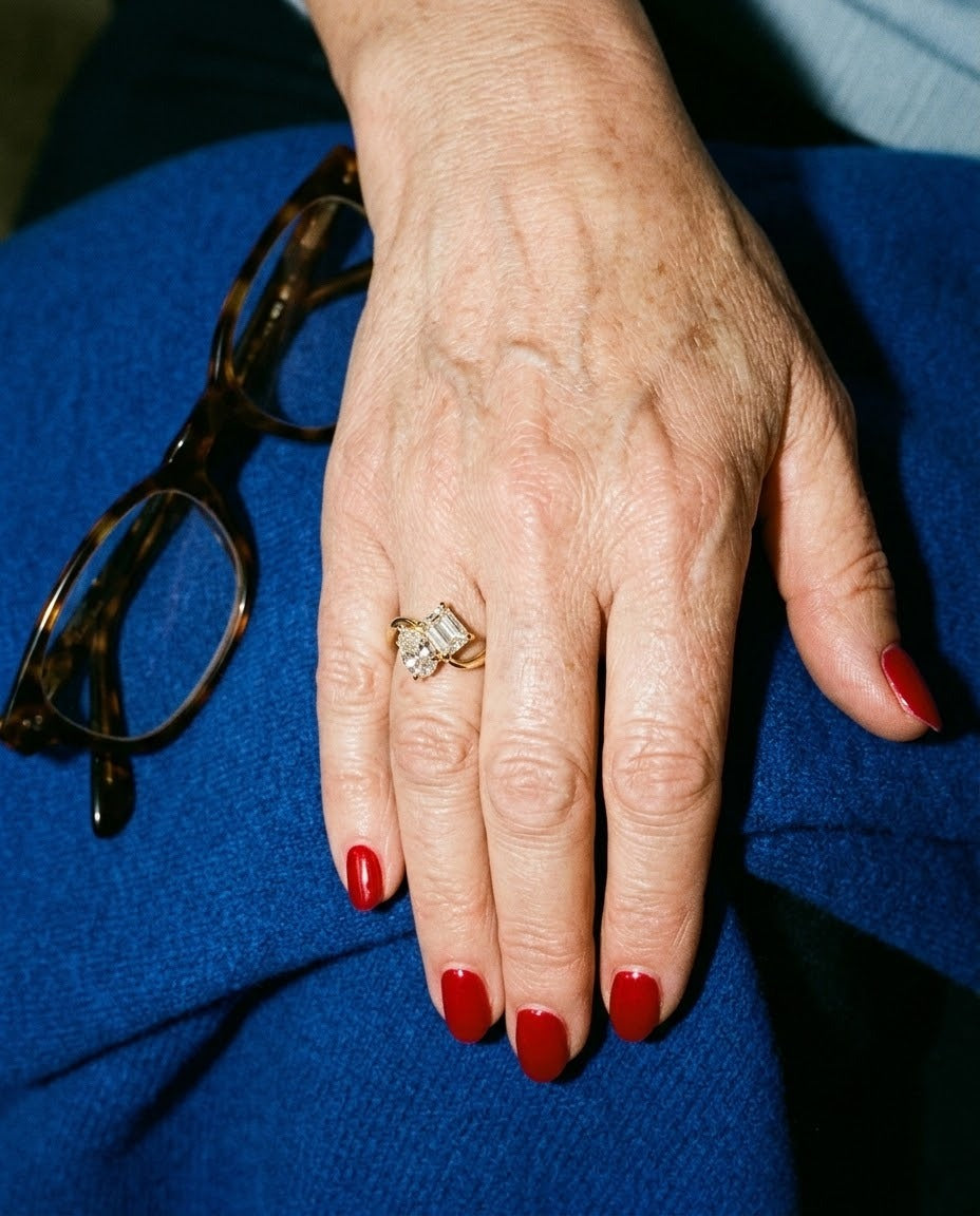 The Nova ring worn on the hand, lifestyle photo