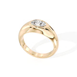 The Sora 18K Yellow Gold: Oval-Cut Lab-Grown Diamond Signet Ring | 18K Gold or Platinum